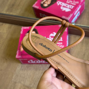 Sandália Dakota Rasteira Tiras em Brilho Y9441